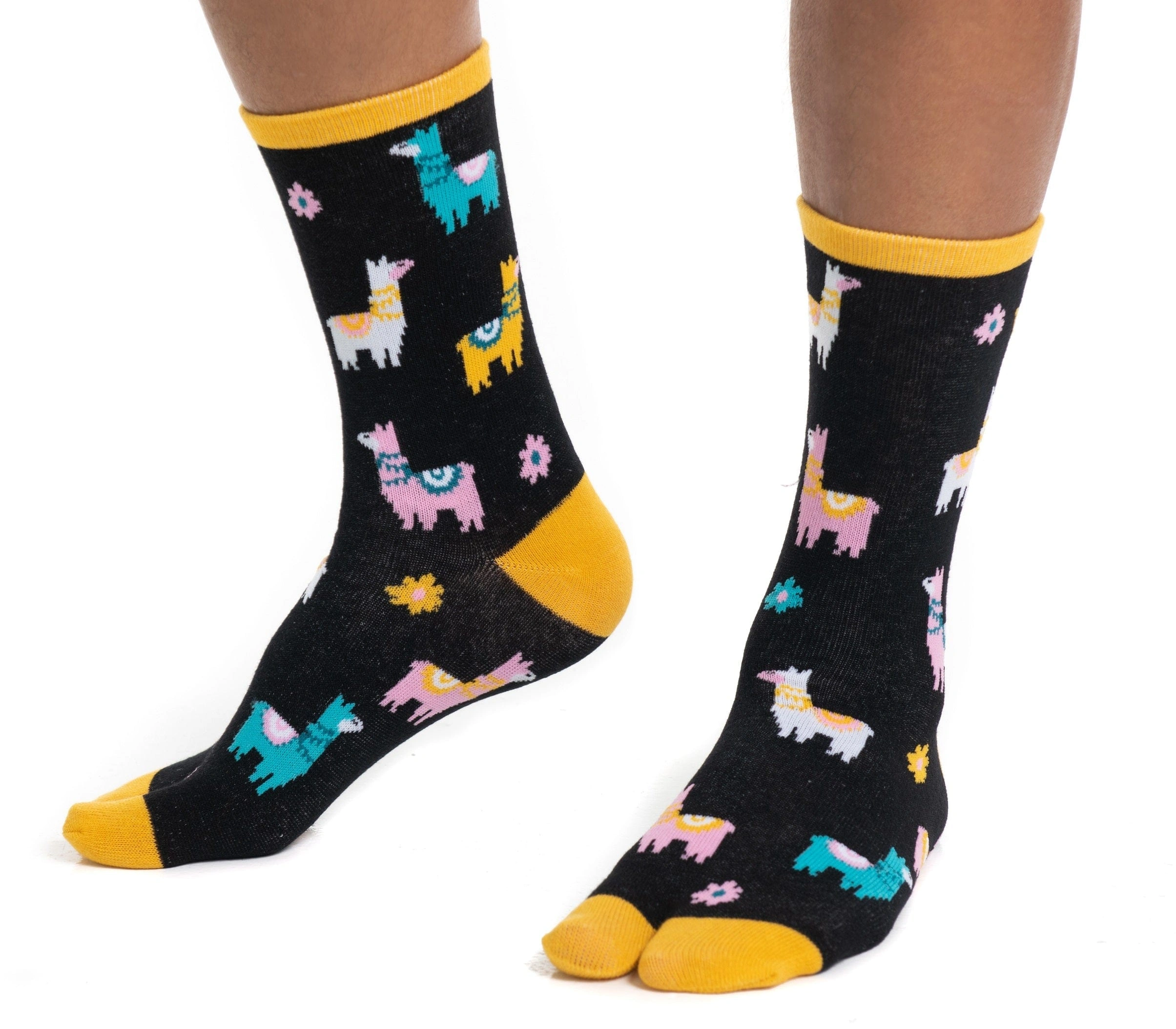 Llama Love Flip Flop Socks Funky Footwear V-Toe Style